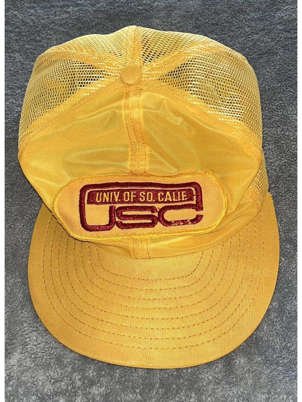 Vintage RARE USC Yellow Southern Cal Snapback Hat Cap 1980s